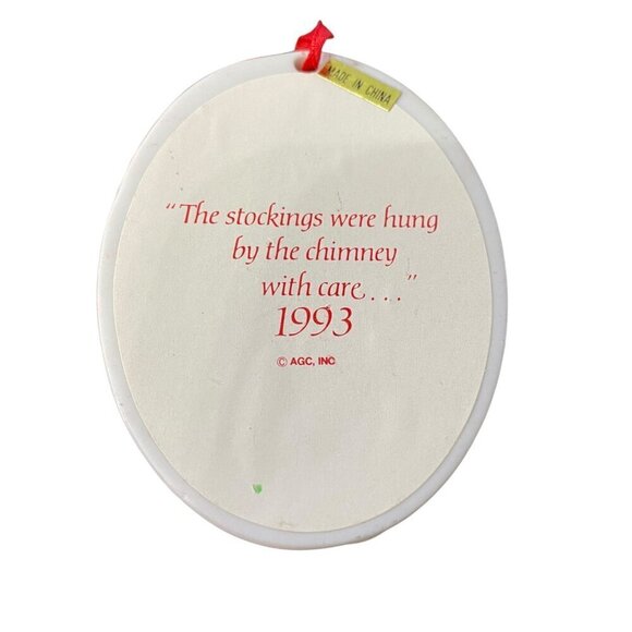 American Greetings 1993 Santa Porcelain Ceramic Tree Ornament - Picture 2 of 3